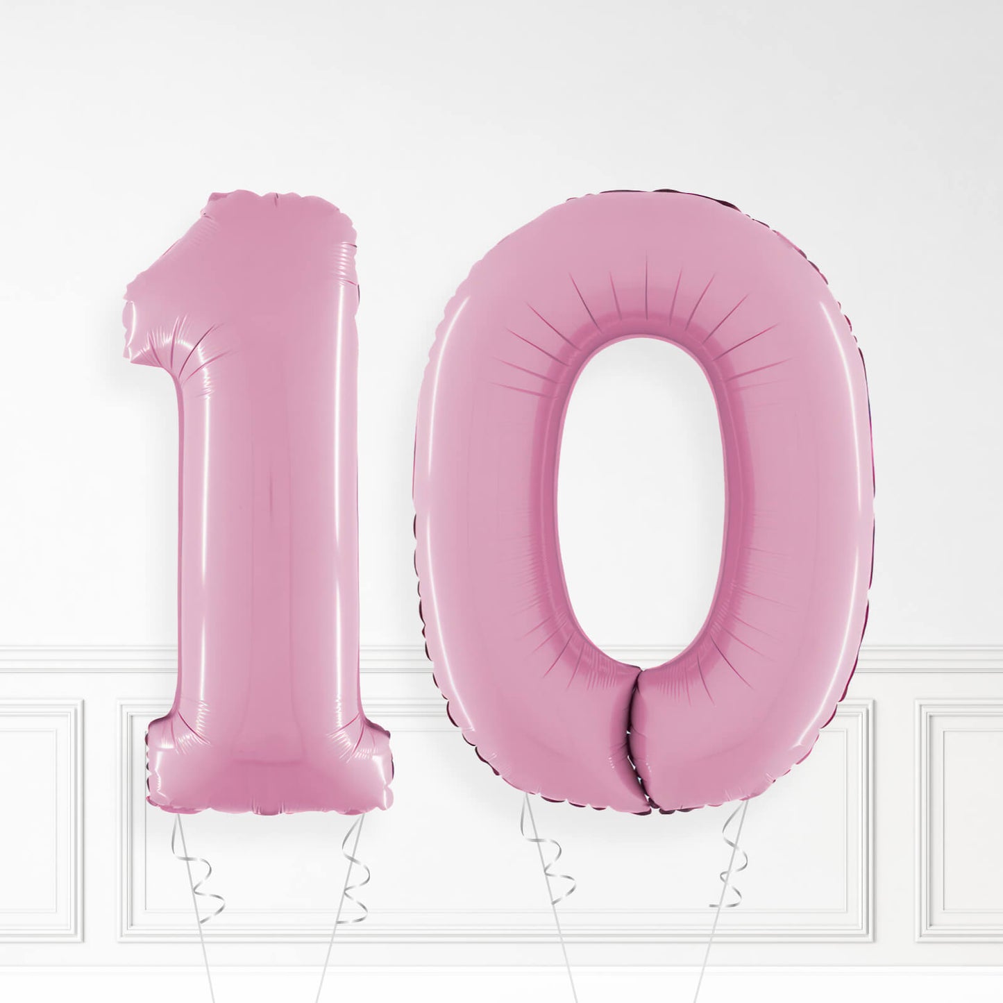 Inflated Pastel Pink Foil Number Balloon