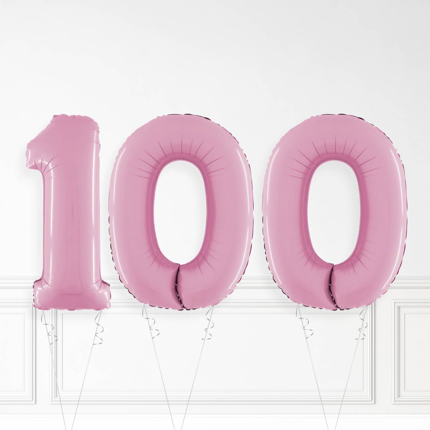 Inflated Pastel Pink Foil Number Balloon