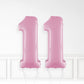 Inflated Pastel Pink Foil Number Balloon