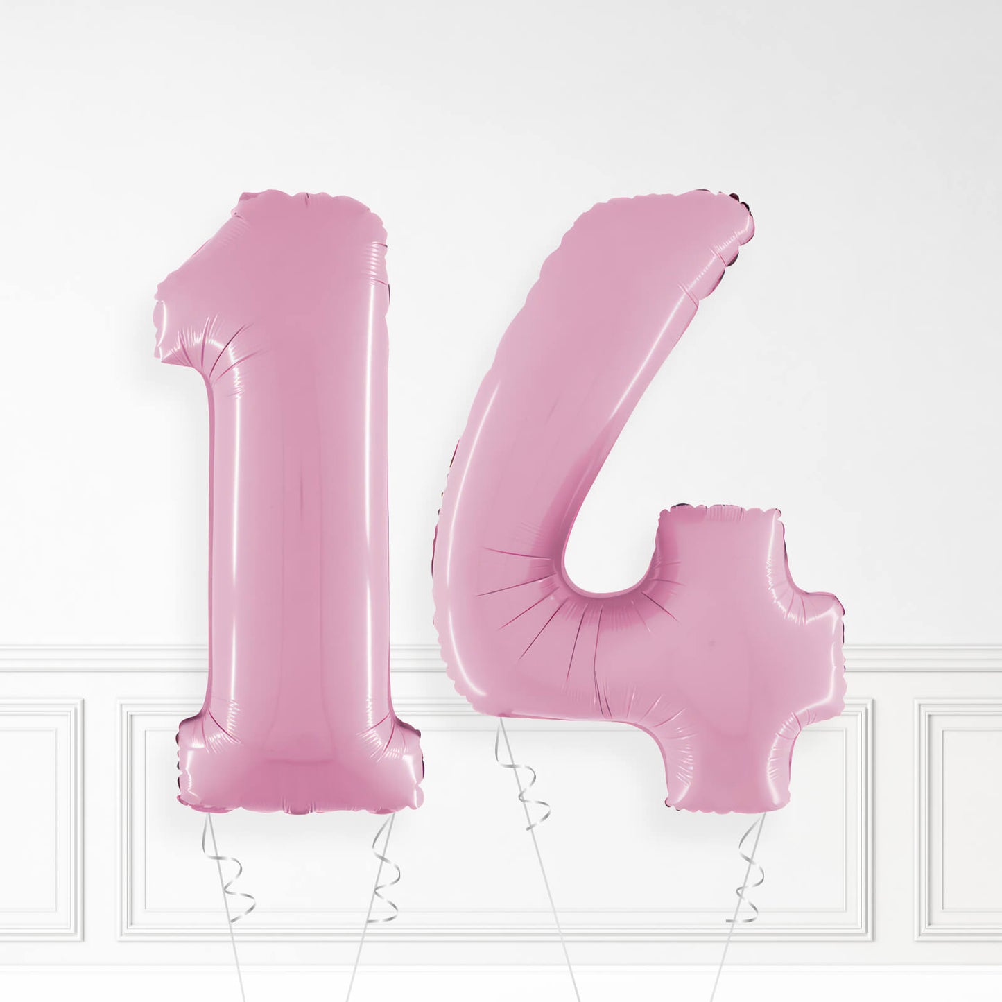 Inflated Pastel Pink Foil Number Balloon