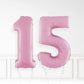 Inflated Pastel Pink Foil Number Balloon