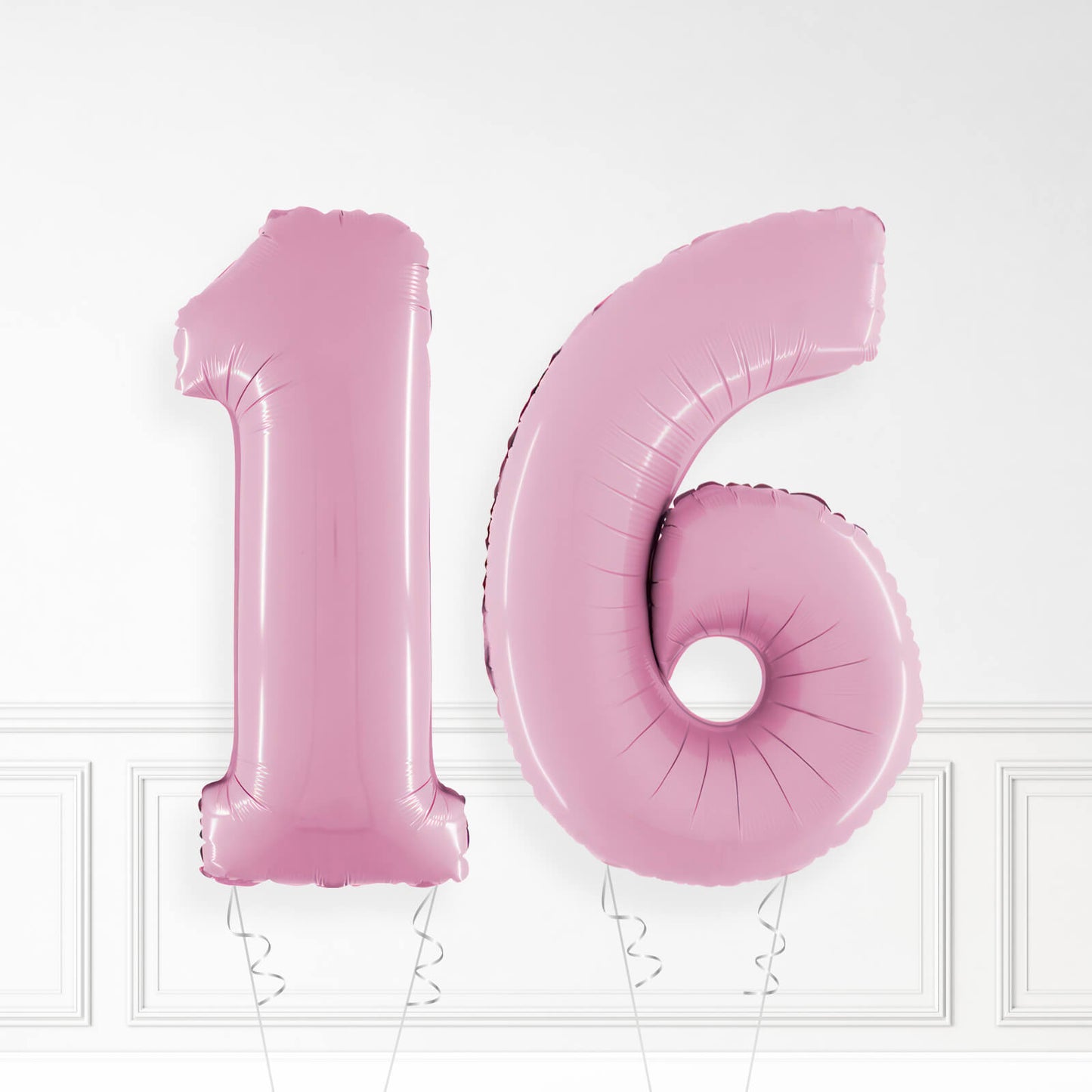 Inflated Pastel Pink Foil Number Balloon