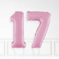 Inflated Pastel Pink Foil Number Balloon