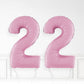 Inflated Pastel Pink Foil Number Balloon