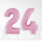 Inflated Pastel Pink Foil Number Balloon