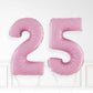 Inflated Pastel Pink Foil Number Balloon