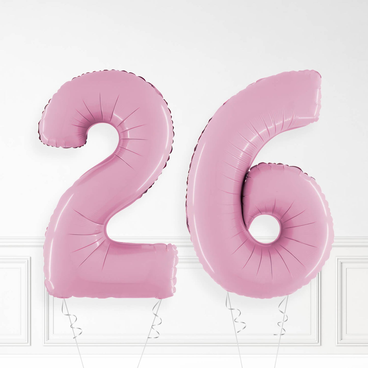 Inflated Pastel Pink Foil Number Balloon