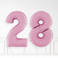 Inflated Pastel Pink Foil Number Balloon