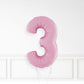 Inflated Pastel Pink Foil Number Balloon