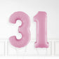 Inflated Pastel Pink Foil Number Balloon