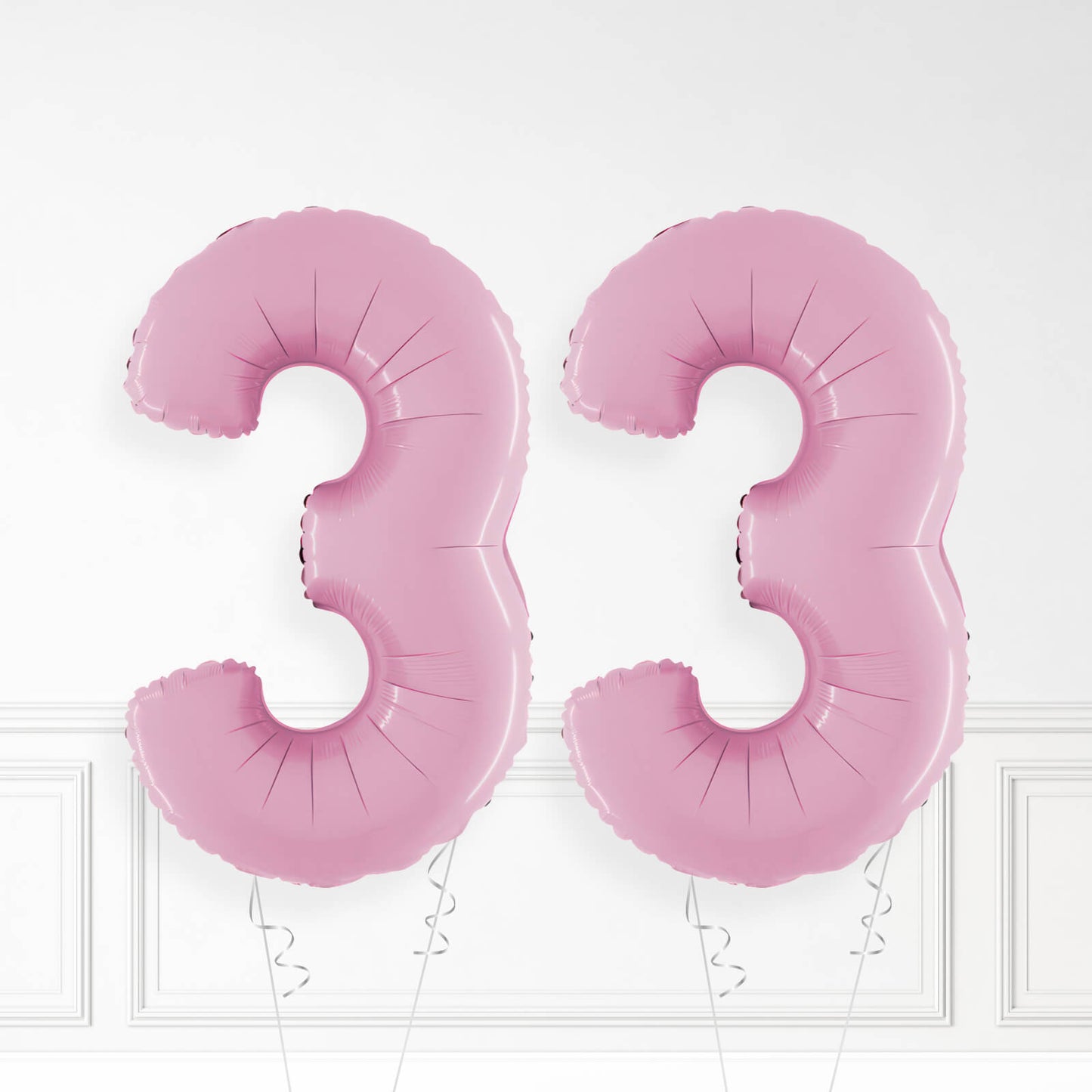 Inflated Pastel Pink Foil Number Balloon