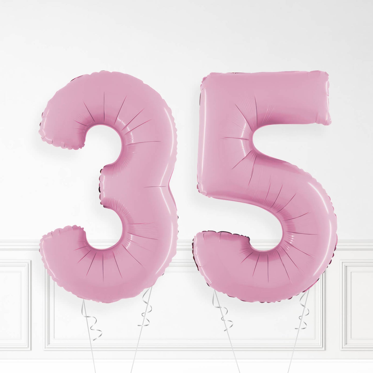 Inflated Pastel Pink Foil Number Balloon