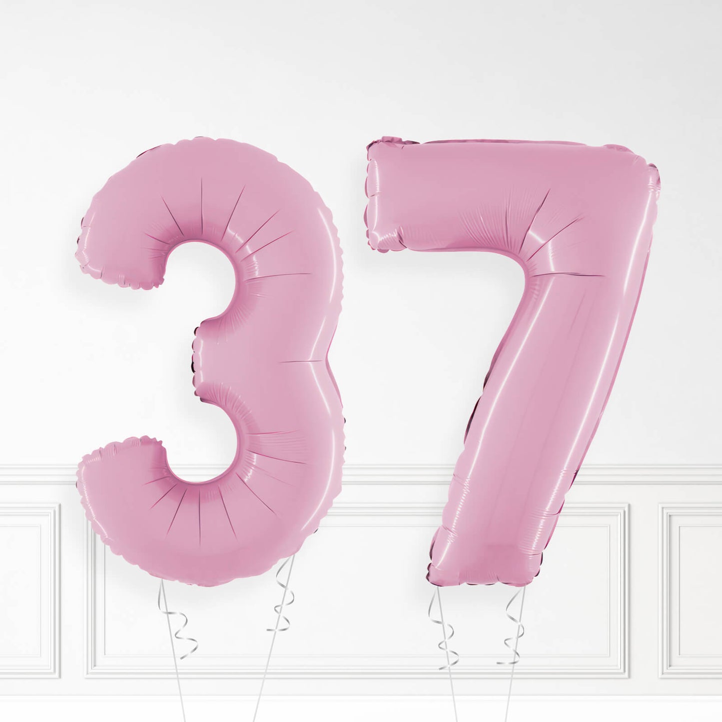 Inflated Pastel Pink Foil Number Balloon