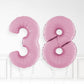 Inflated Pastel Pink Foil Number Balloon