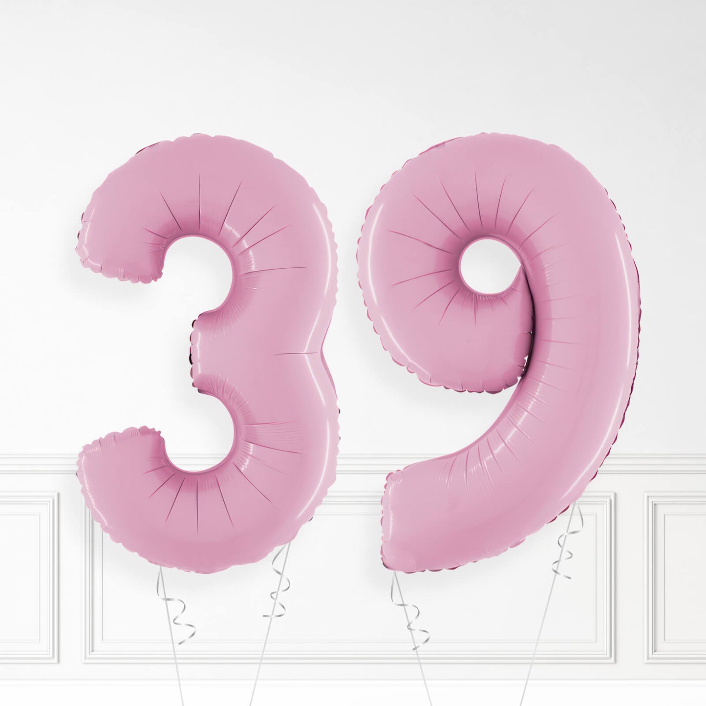 Inflated Pastel Pink Foil Number Balloon