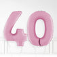 Inflated Pastel Pink Foil Number Balloon