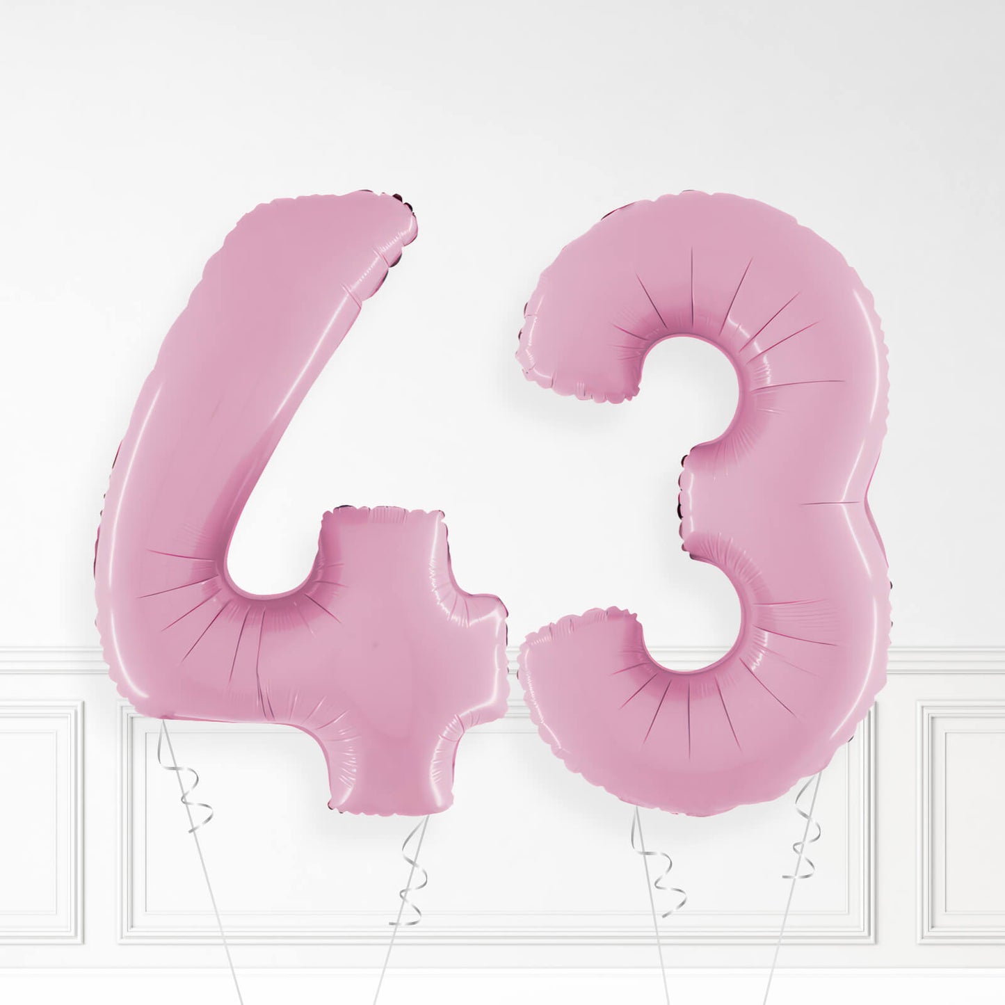 Inflated Pastel Pink Foil Number Balloon