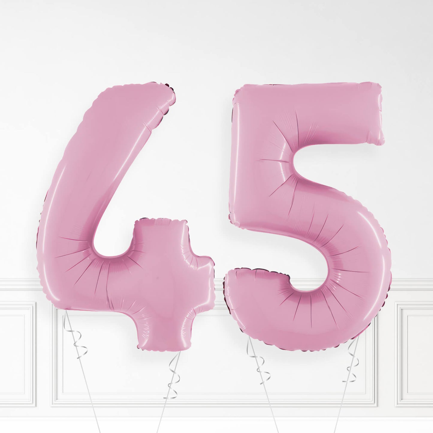 Inflated Pastel Pink Foil Number Balloon