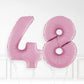 Inflated Pastel Pink Foil Number Balloon