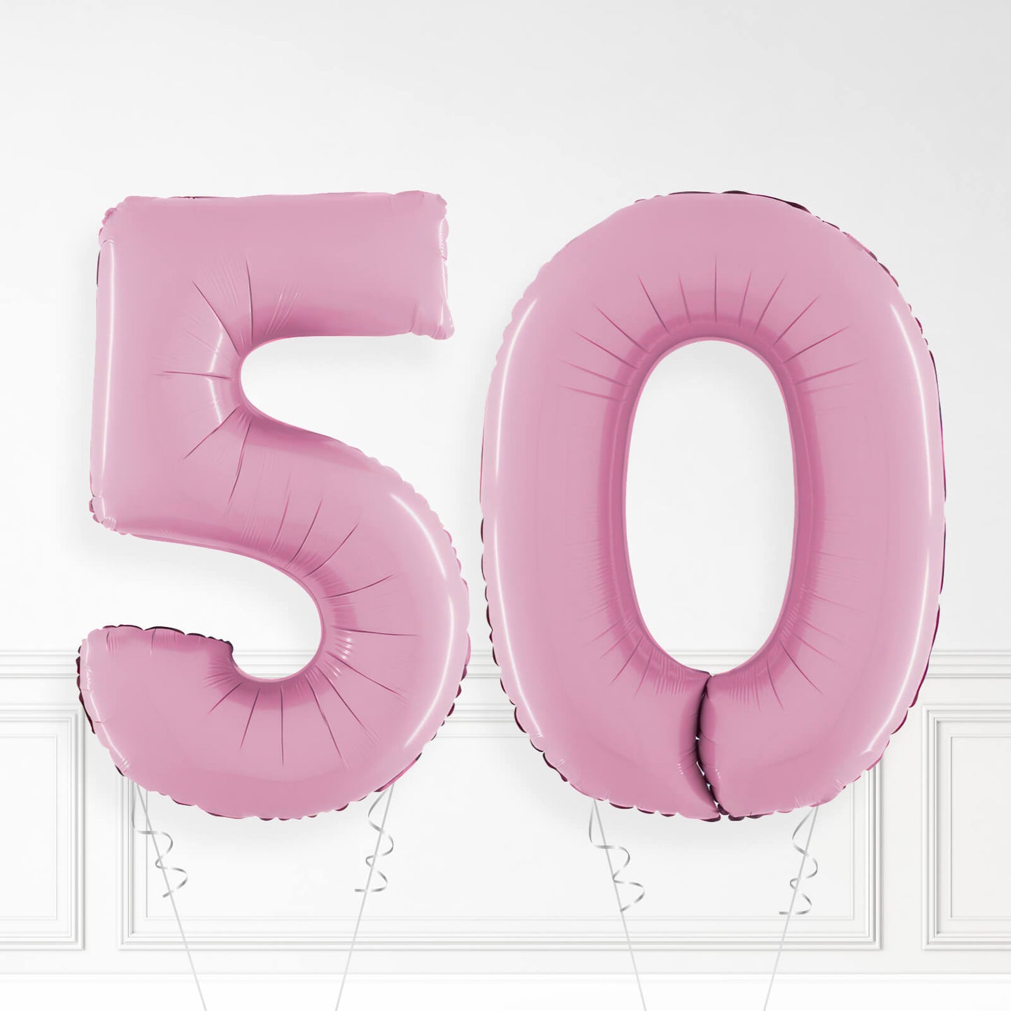 Inflated Pastel Pink Foil Number Balloon