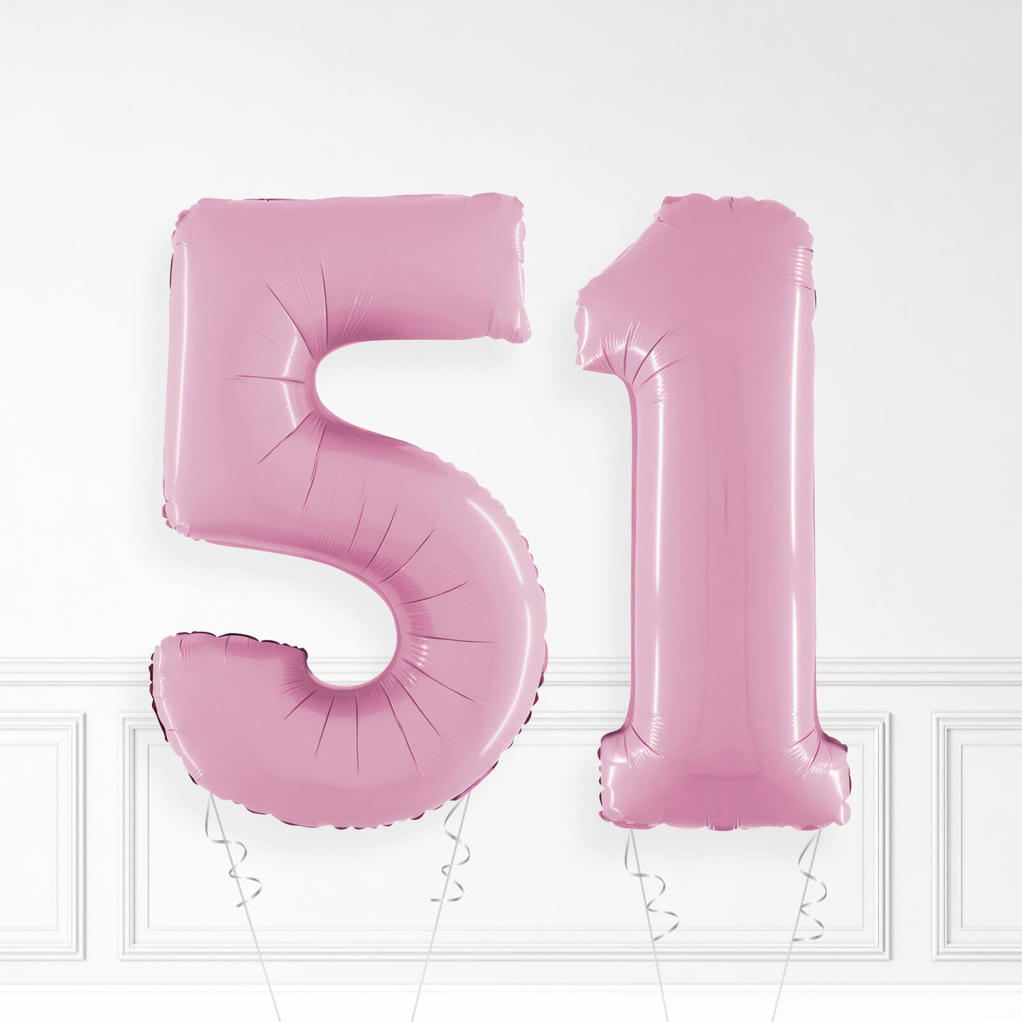 Inflated Pastel Pink Foil Number Balloon