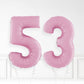 Inflated Pastel Pink Foil Number Balloon