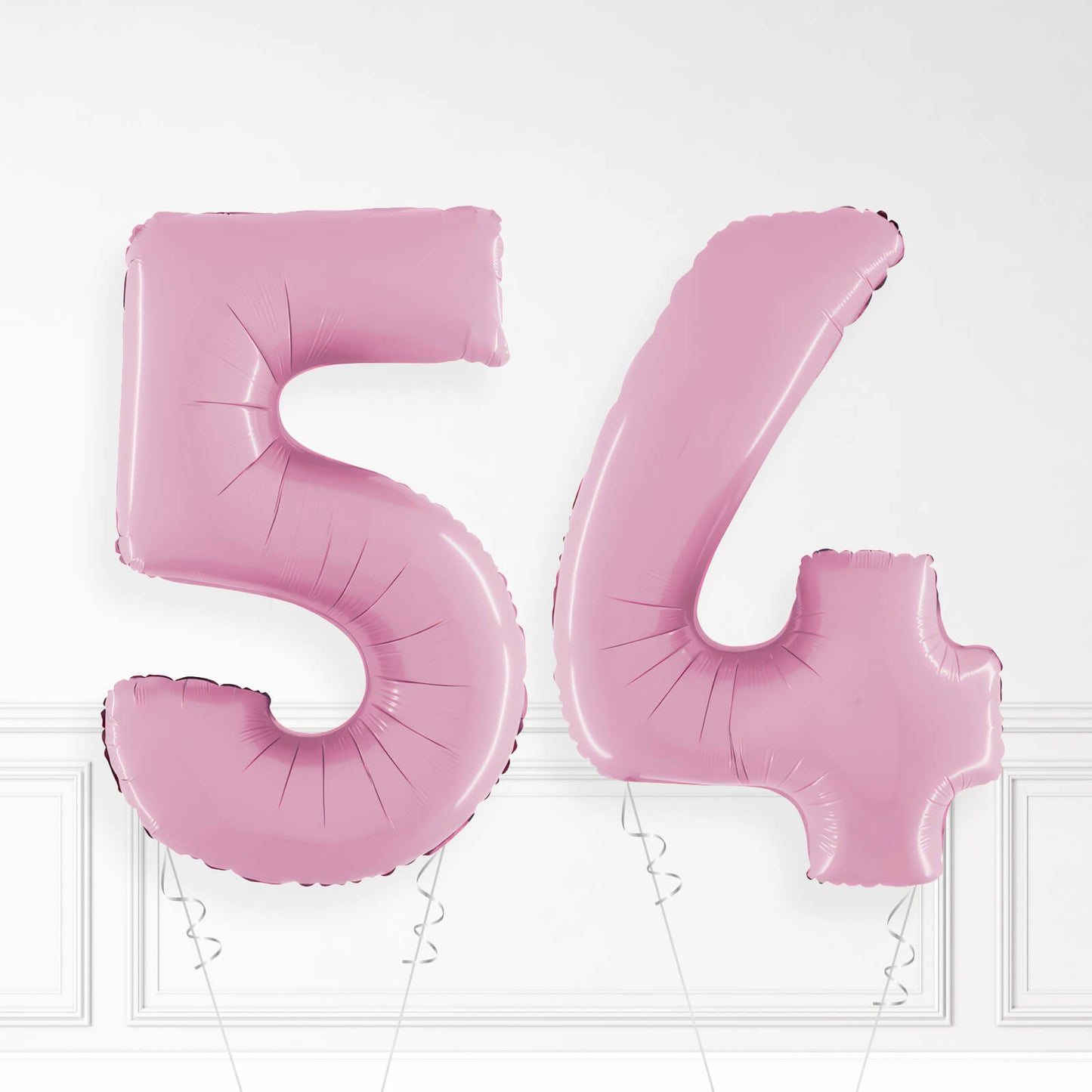 Inflated Pastel Pink Foil Number Balloon