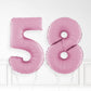 Inflated Pastel Pink Foil Number Balloon