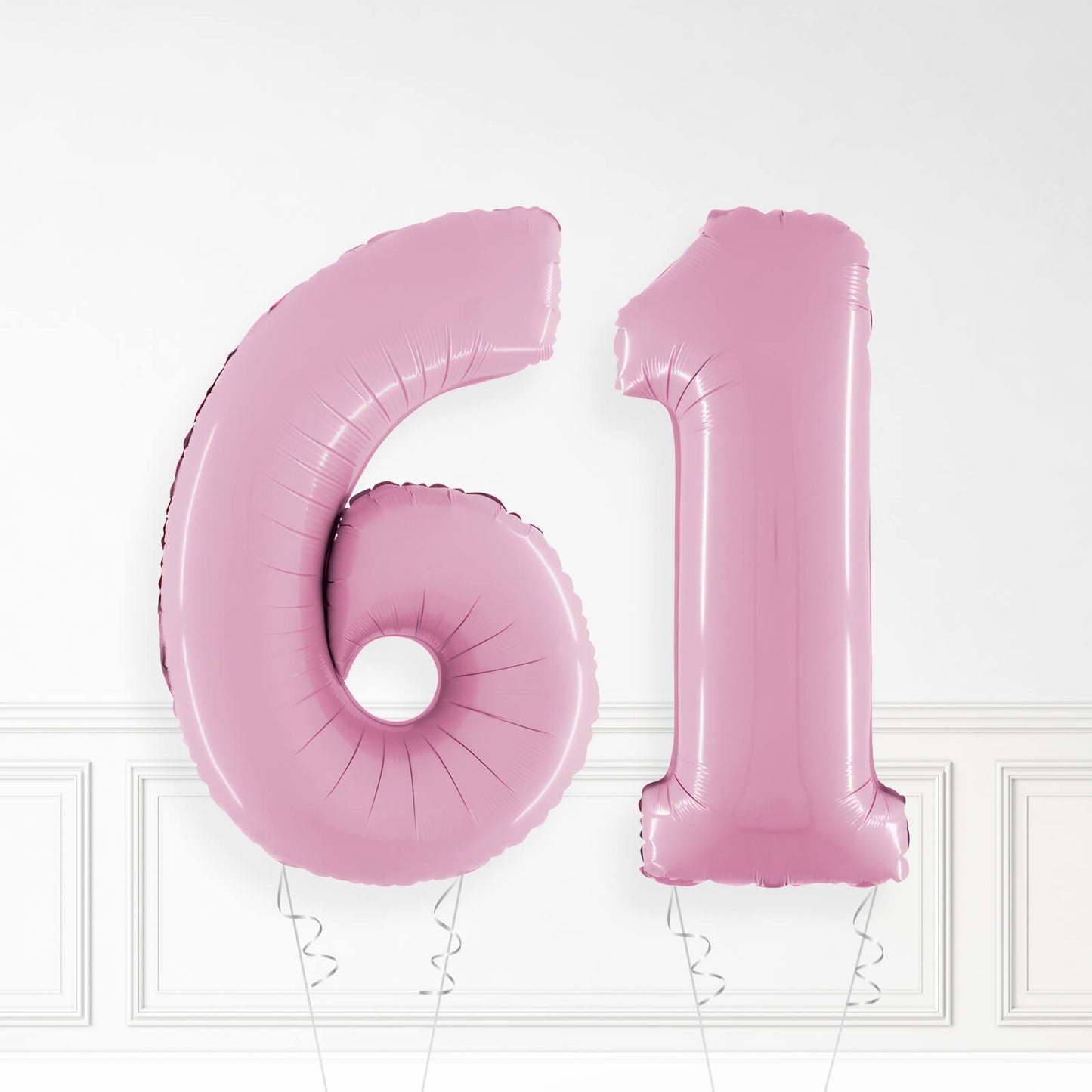 Inflated Pastel Pink Foil Number Balloon