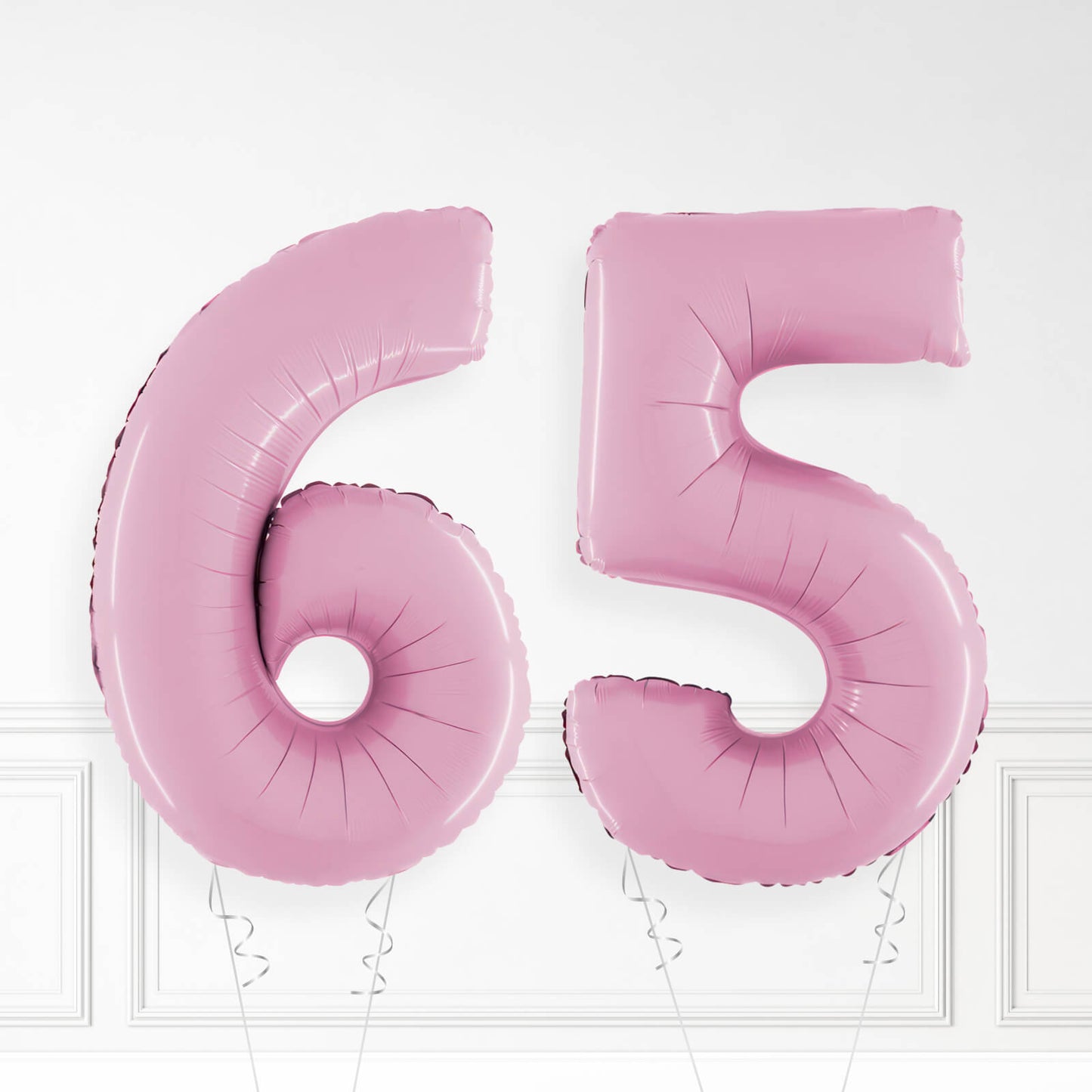 Inflated Pastel Pink Foil Number Balloon