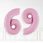 Inflated Pastel Pink Foil Number Balloon