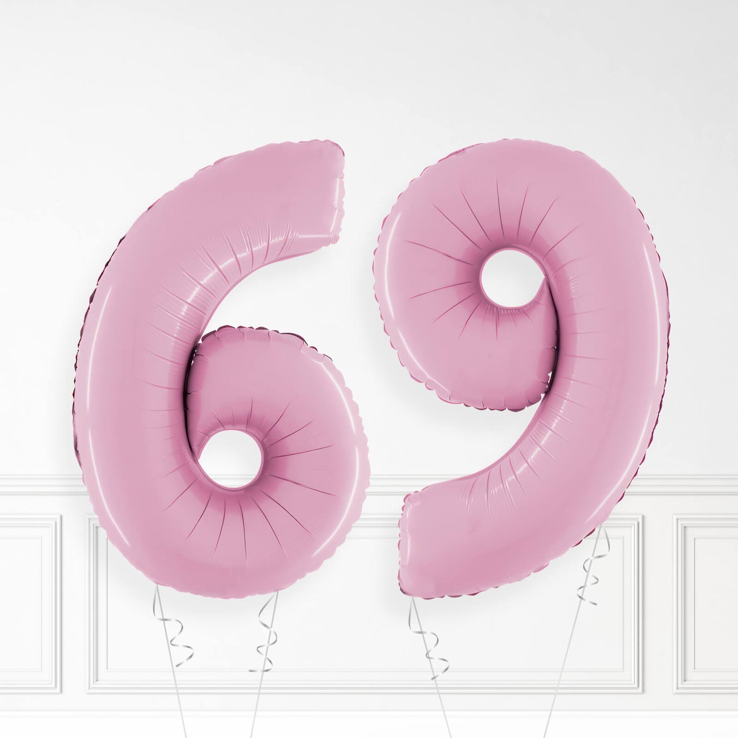 Inflated Pastel Pink Foil Number Balloon