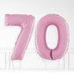 Inflated Pastel Pink Foil Number Balloon