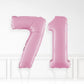 Inflated Pastel Pink Foil Number Balloon