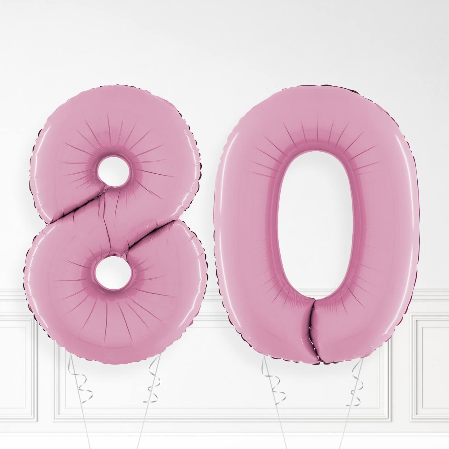 Inflated Pastel Pink Foil Number Balloon