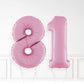 Inflated Pastel Pink Foil Number Balloon