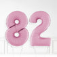 Inflated Pastel Pink Foil Number Balloon