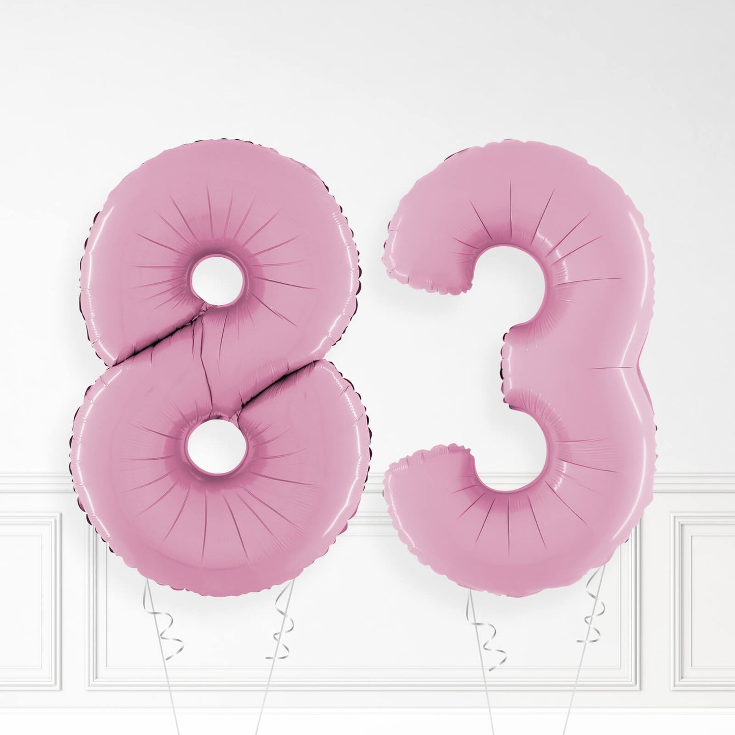 Inflated Pastel Pink Foil Number Balloon