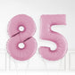 Inflated Pastel Pink Foil Number Balloon