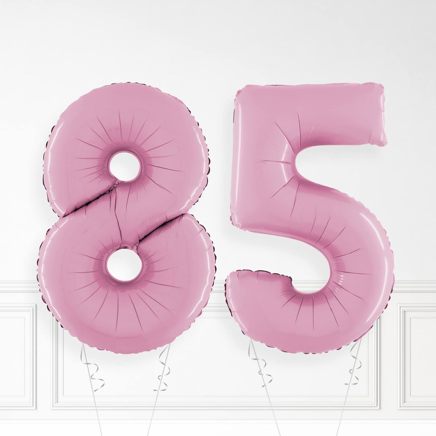 Inflated Pastel Pink Foil Number Balloon