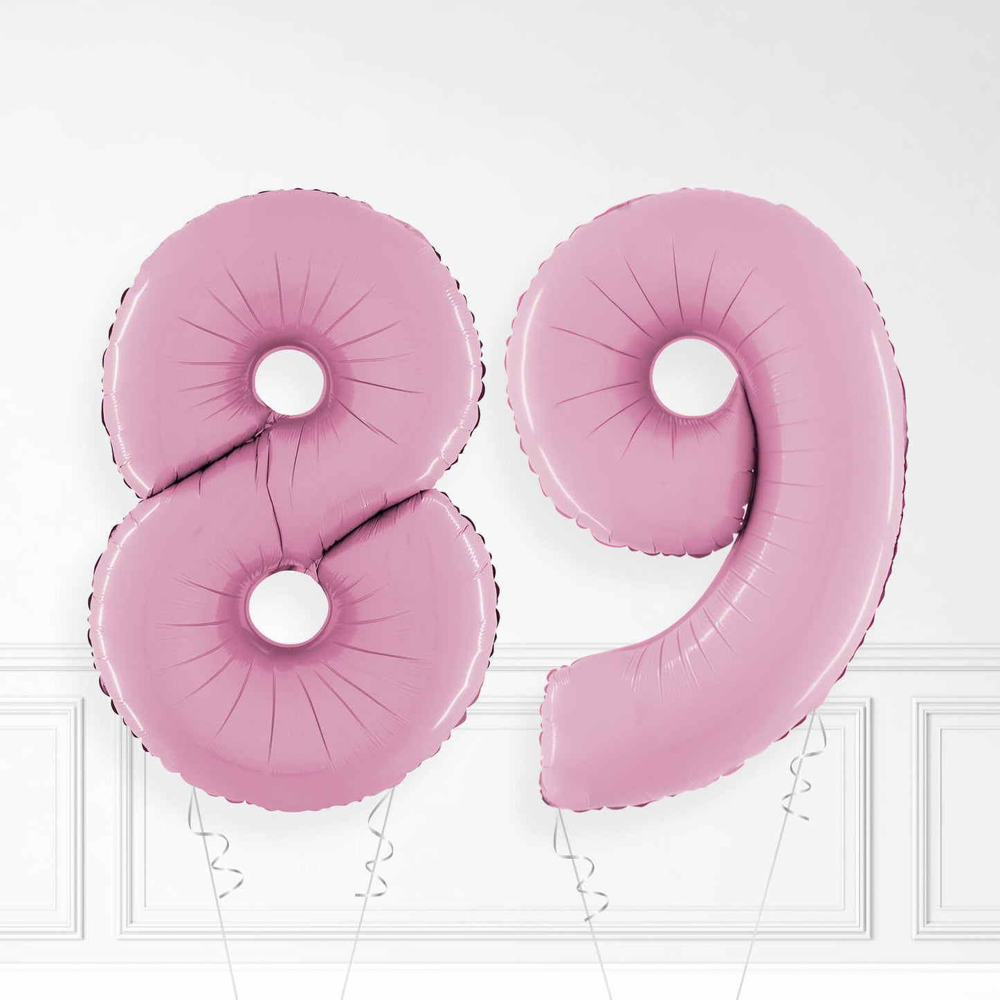 Inflated Pastel Pink Foil Number Balloon