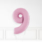 Inflated Pastel Pink Foil Number Balloon