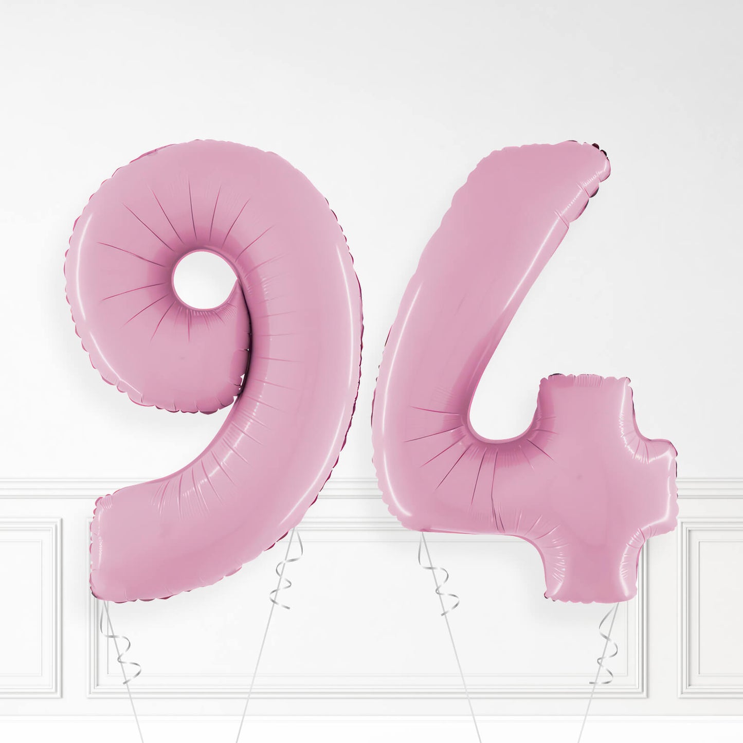 Inflated Pastel Pink Foil Number Balloon