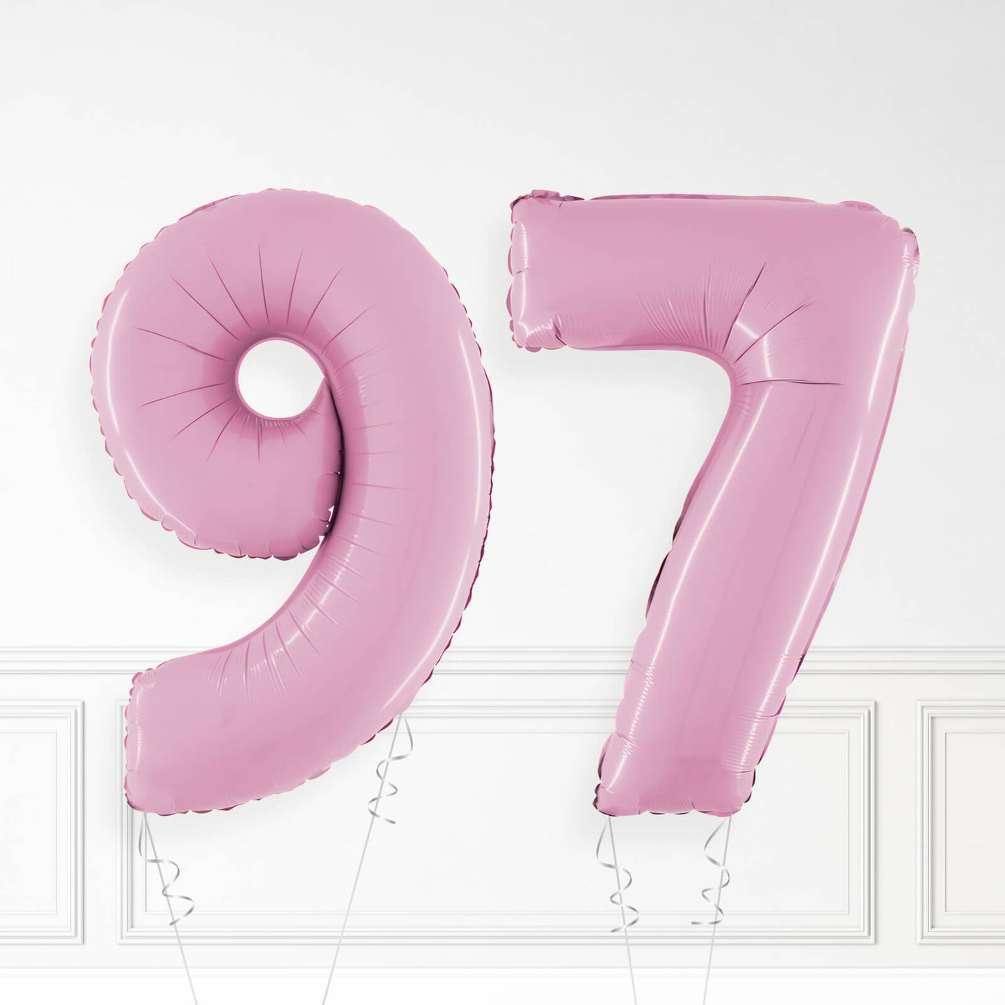 Inflated Pastel Pink Foil Number Balloon