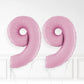 Inflated Pastel Pink Foil Number Balloon