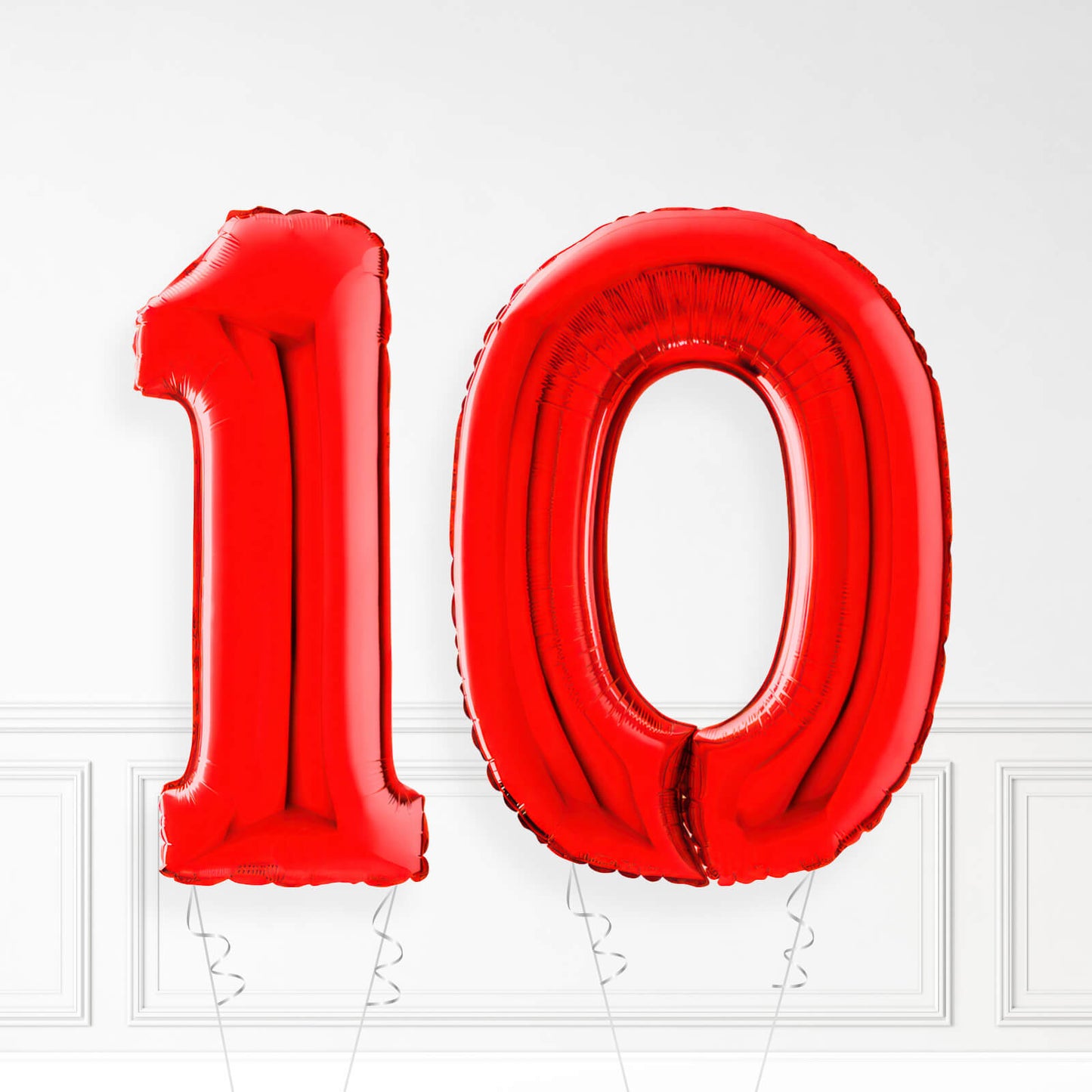 Inflated Red Foil Number Balloon