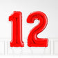 Inflated Red Foil Number Balloon