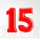 Inflated Red Foil Number Balloon