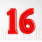 Inflated Red Foil Number Balloon