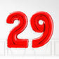 Inflated Red Foil Number Balloon